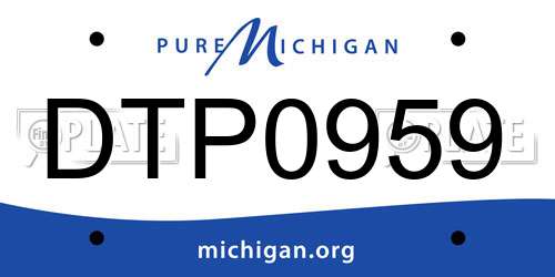 DTP0959 Michigan License Plate
