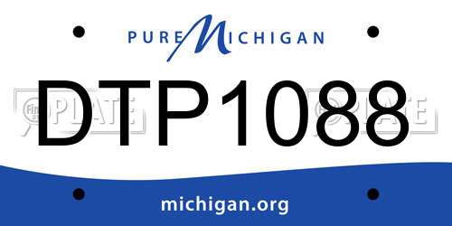 DTP1088 Michigan License Plate