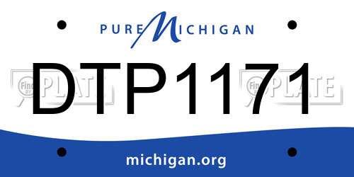 DTP1171 Michigan License Plate