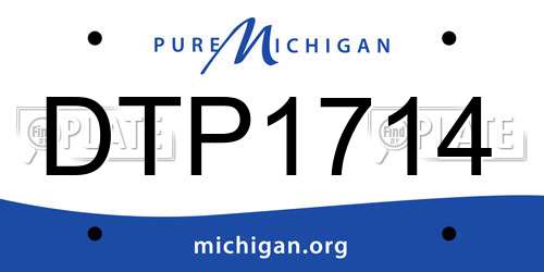 DTP1714 Michigan License Plate