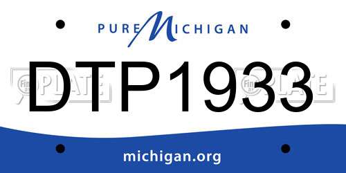DTP1933 Michigan License Plate