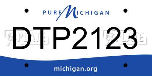 DTP2123 Michigan License Plate