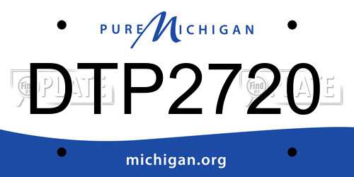 DTP2720 Michigan License Plate