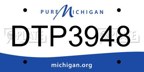 DTP3948 Michigan License Plate