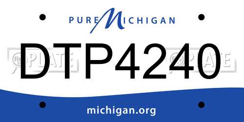 DTP4240 Michigan License Plate