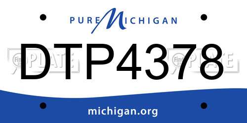 DTP4378 Michigan License Plate