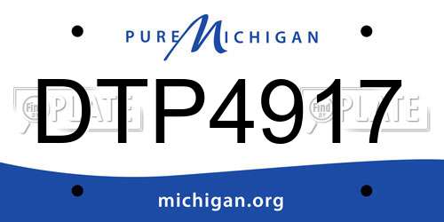DTP4917 Michigan License Plate