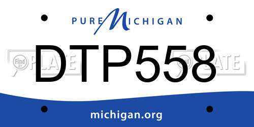DTP558 Michigan License Plate