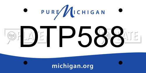 DTP588 Michigan License Plate