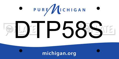 DTP58S Michigan License Plate