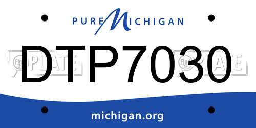 DTP7030 Michigan License Plate