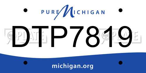 DTP7819 Michigan License Plate
