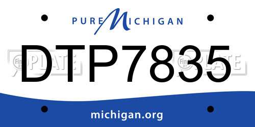 DTP7835 Michigan License Plate