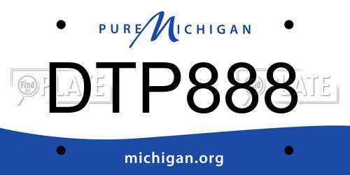 DTP888 Michigan License Plate