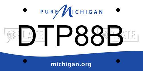 DTP88B Michigan License Plate