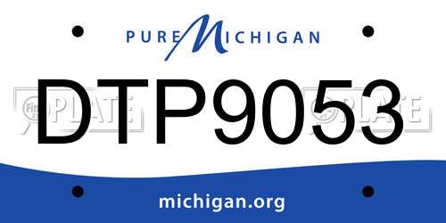 DTP9053 Michigan License Plate