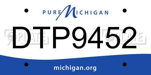 DTP9452 Michigan License Plate