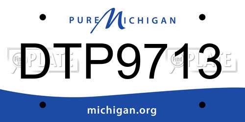 DTP9713 Michigan License Plate