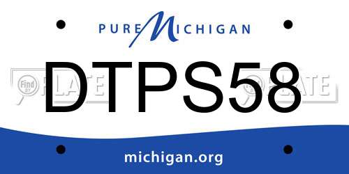 DTPS58 Michigan License Plate