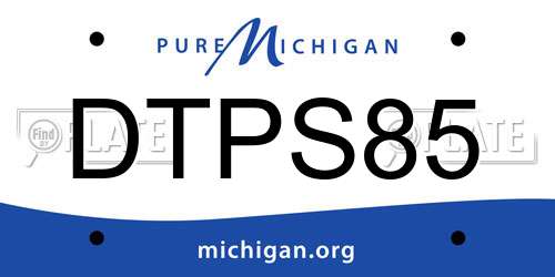 DTPS85 Michigan License Plate
