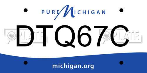 DTQ67C Michigan License Plate