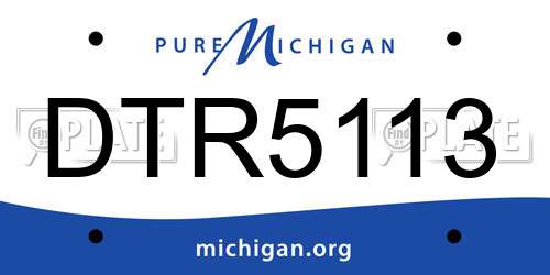 DTR5113 Michigan License Plate