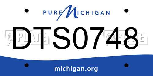 DTS0748 Michigan License Plate