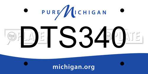 DTS340 Michigan License Plate
