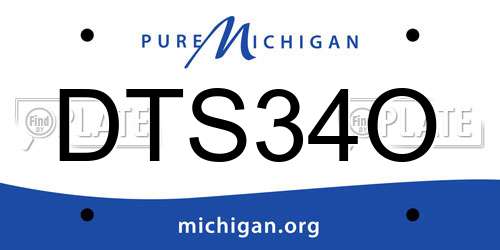 DTS34O Michigan License Plate