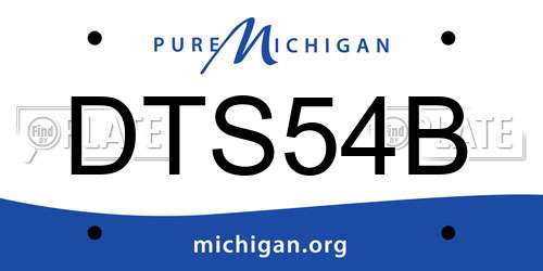 DTS54B Michigan License Plate