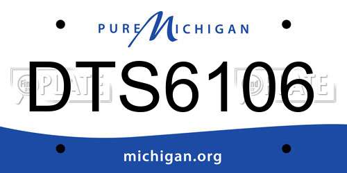 DTS6106 Michigan License Plate