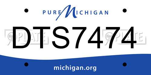 DTS7474 Michigan License Plate