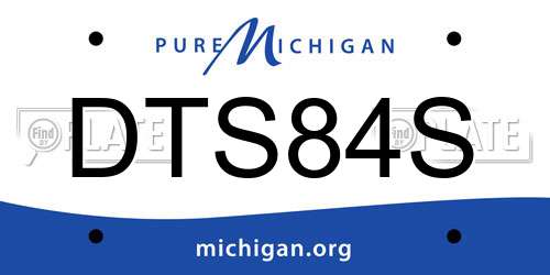 DTS84S Michigan License Plate