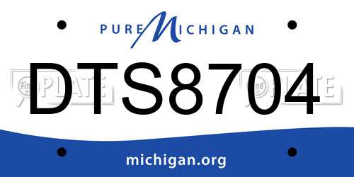 DTS8704 Michigan License Plate