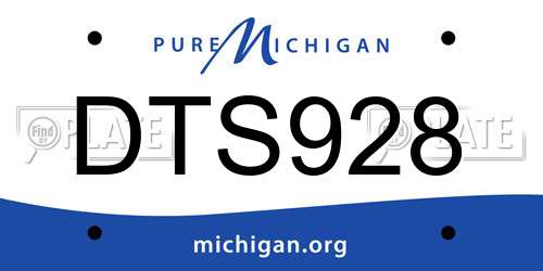 DTS928 Michigan License Plate
