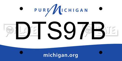 DTS97B Michigan License Plate