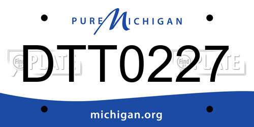 DTT0227 Michigan License Plate
