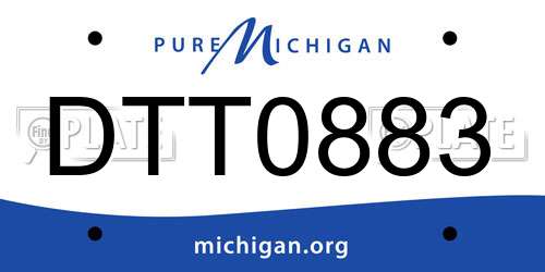 DTT0883 Michigan License Plate