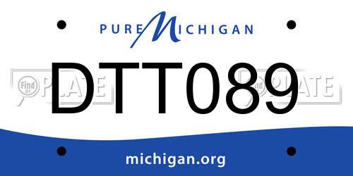DTT089 Michigan License Plate