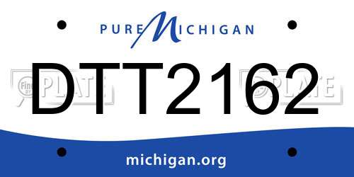 DTT2162 Michigan License Plate