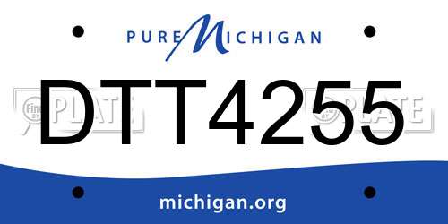 DTT4255 Michigan License Plate