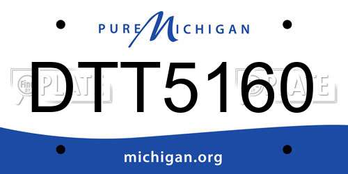 DTT5160 Michigan License Plate