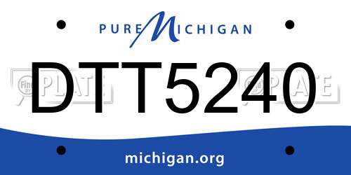 DTT5240 Michigan License Plate