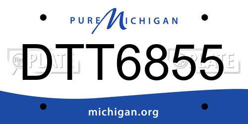 DTT6855 Michigan License Plate