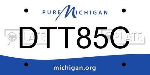 DTT85C Michigan License Plate