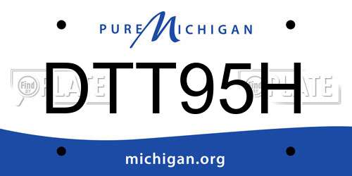 DTT95H Michigan License Plate
