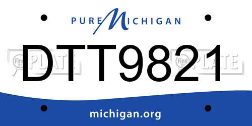 DTT9821 Michigan License Plate