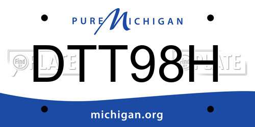 DTT98H Michigan License Plate