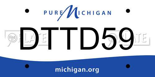 DTTD59 Michigan License Plate