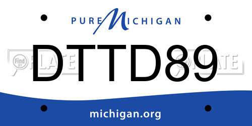 DTTD89 Michigan License Plate